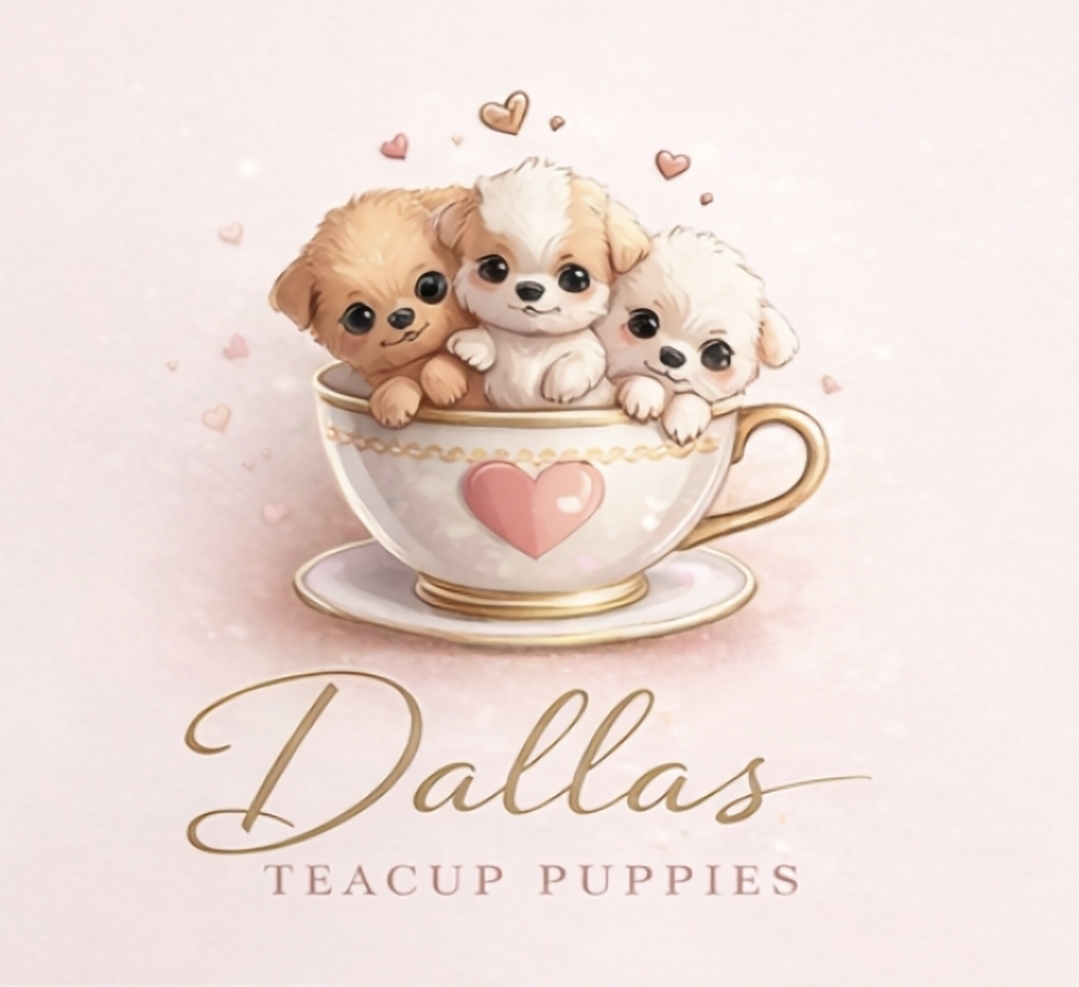 Dallas Teacup Puppies official website badge.